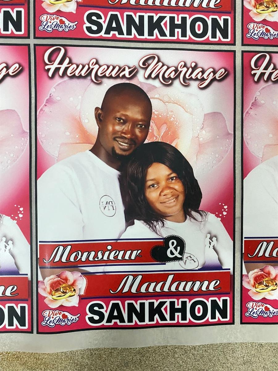 Affiche de mariage personnalisée avec photo des mariés